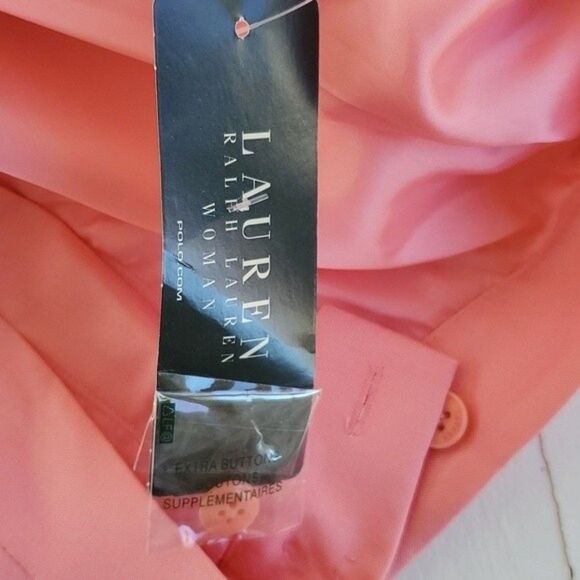 LAUREN RALPH LAUREN WOMAN SILK SUNSET CORAL PANTS PLUS 20W FLAWS - Picture 6 of 16